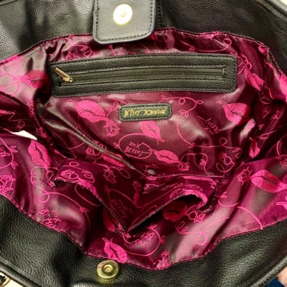 BETSY JOHNSON Large Black Handbag Tote - Picture 5 of 5